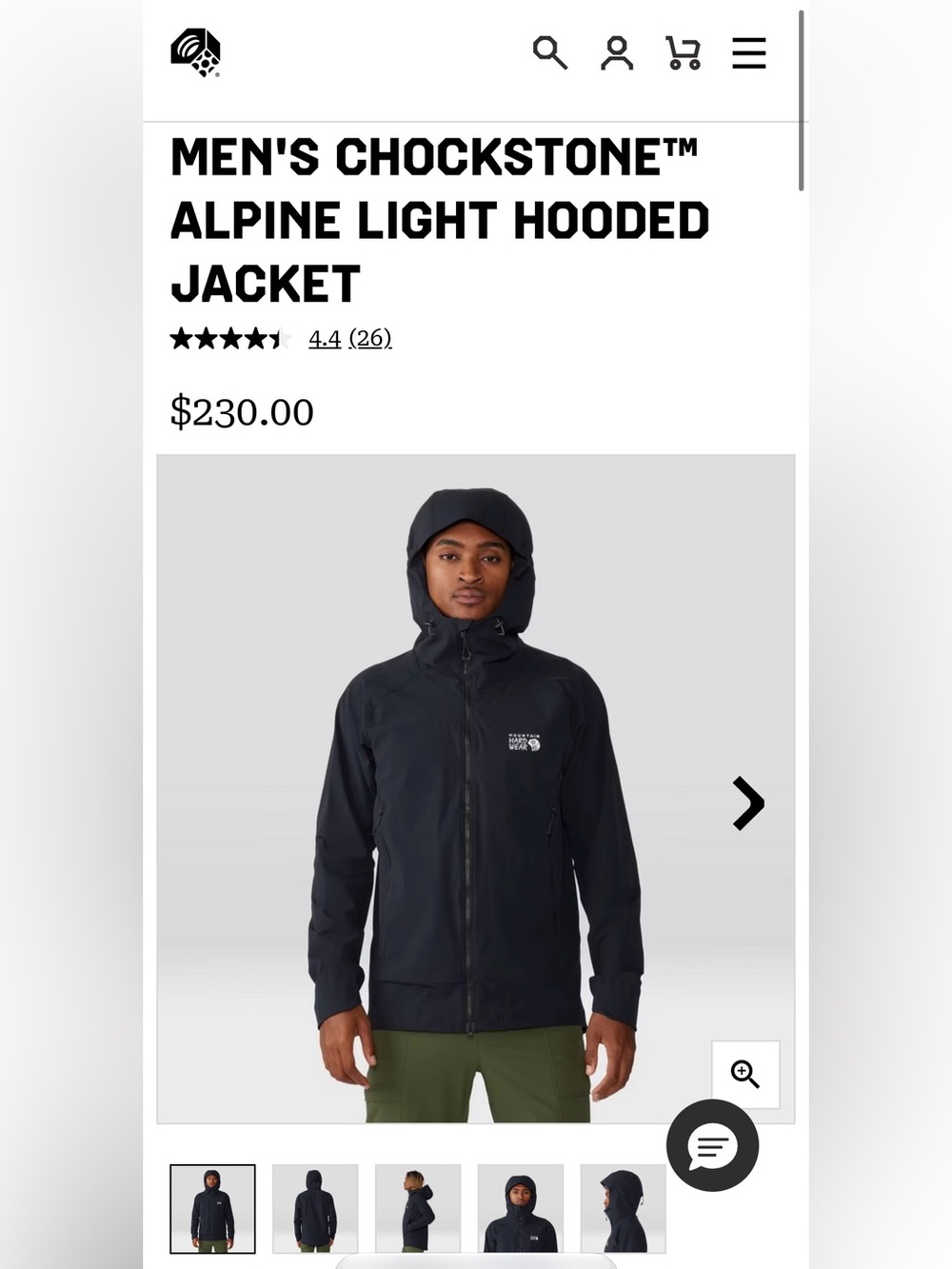 Mountain Hardwear Chockstone Alpine Hooded Rain Jacket